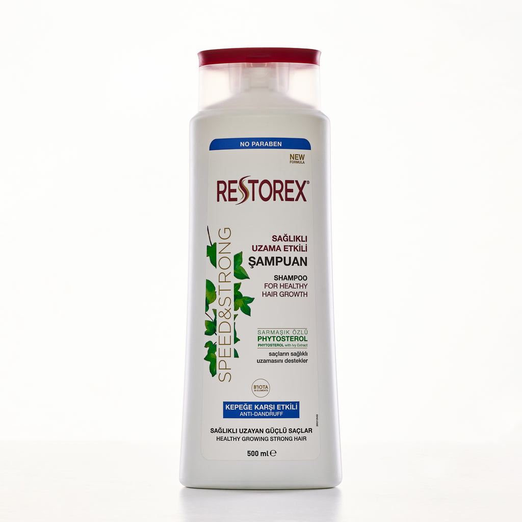 Restorex Speed & Strong Shampoo for healthy hair growth Anti Dandruff   شامبو ريسنوريكس ضد القشرة 500 ملي