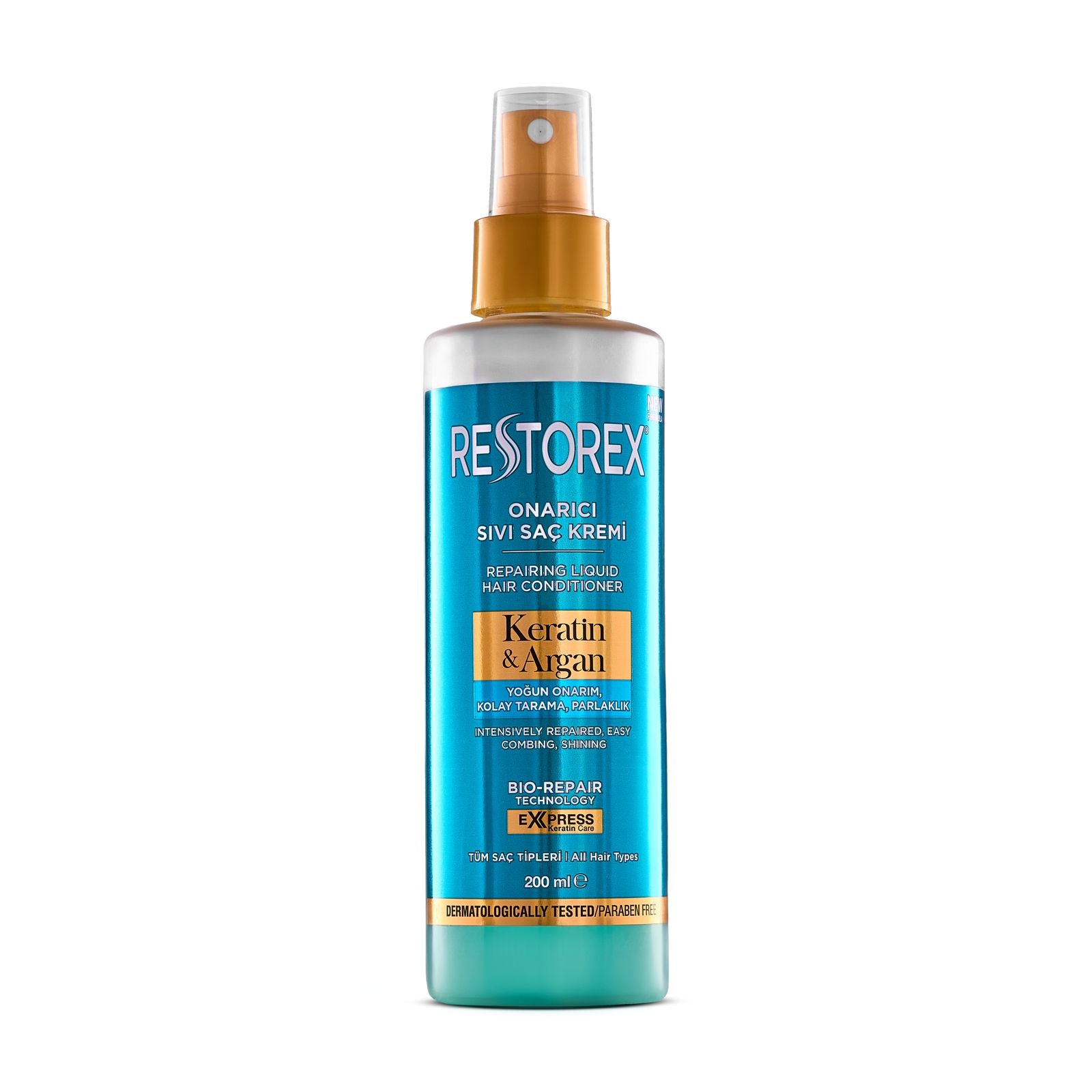 Restorex Keratin & Argan Bio-Repair Liquid Hair Conditioner 200ml ريستوريكس ليف ان اسبراي الشعر كيراتين وارجان