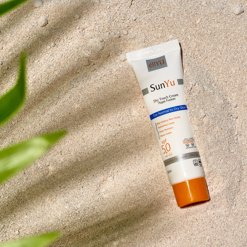 SUNYU dry touch sunscreen gel cream for oily skin صن يو كريم واقي شمس للبشرة الدهنية 50 ملي